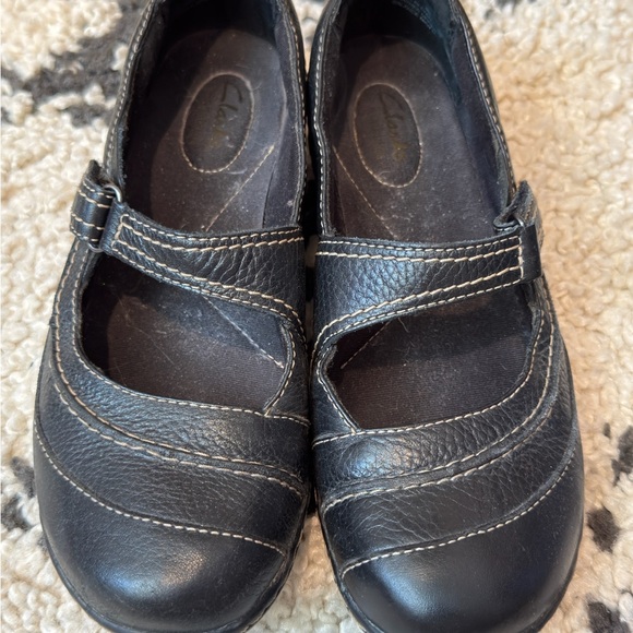 Clarks Shoes - Clarks Women’s Black Leather Mary Jane Comfort Shoes Size 8